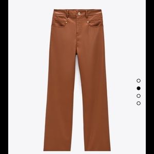 Zara wide leg leather pants